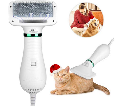 Perie cu feon 2 in 1 pentru animale, functie uscator de par