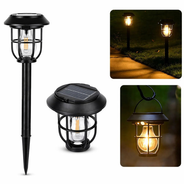 Felinar LED pentru Exterior cu Panou Solar Integrat – Montaj în Sol sau Suspendare