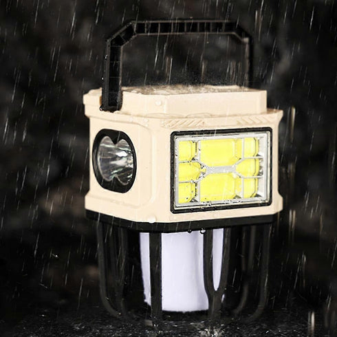 Lampa solara tip felinar, Lumina LED 3 in 1, functie de Power Bank, reglare luminozitate, rezistenta la apa, ideala pentru camping