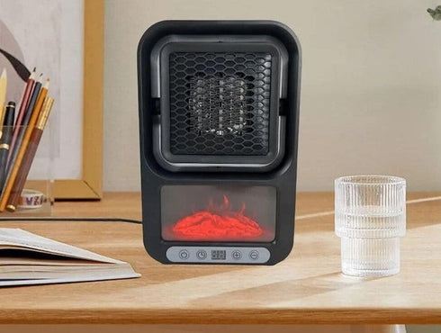 Aeroterma electrica, design tip semineu, timer, afisaj LCD, 360 de grade