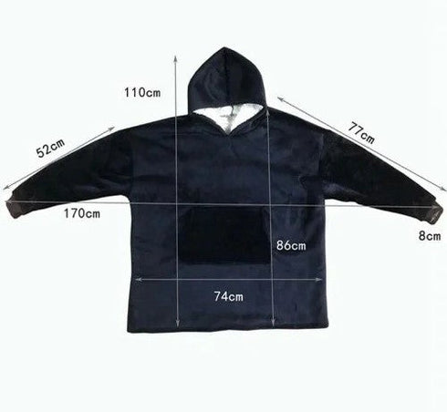 Patura cu maneci stil hanorac cu gluga si buzunar Huggle Hoodie, Marime universala