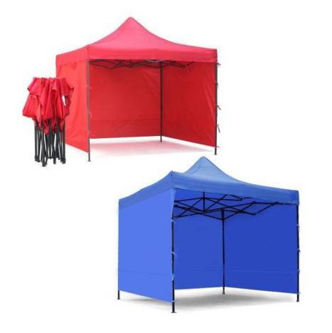 Pavilion pliabil sistem acordeon de gradina 3 x 6m cu 3 pereti